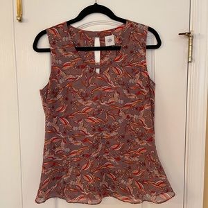 Cabi Good luck red crane print top